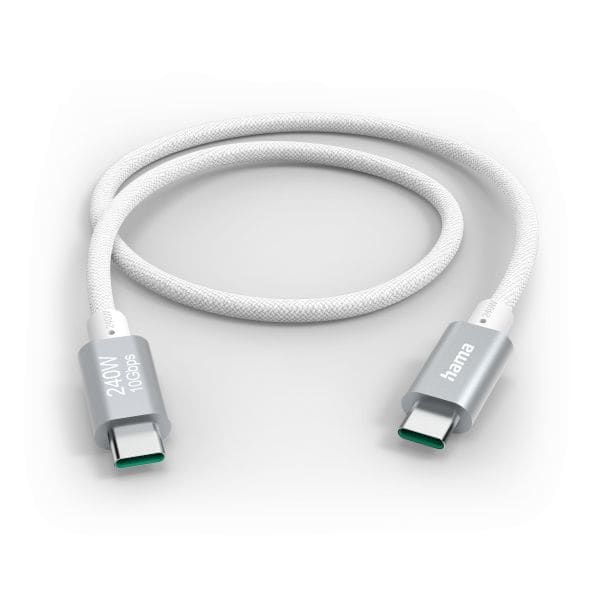 HAMA - USB-Ladekabel USB-C/USB-C 240W USB 3.2 Gen2 10Gbit/s 1.5m ws