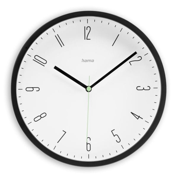 HAMA - Wanduhr Quarz analog DM:25cm 1xAA sw