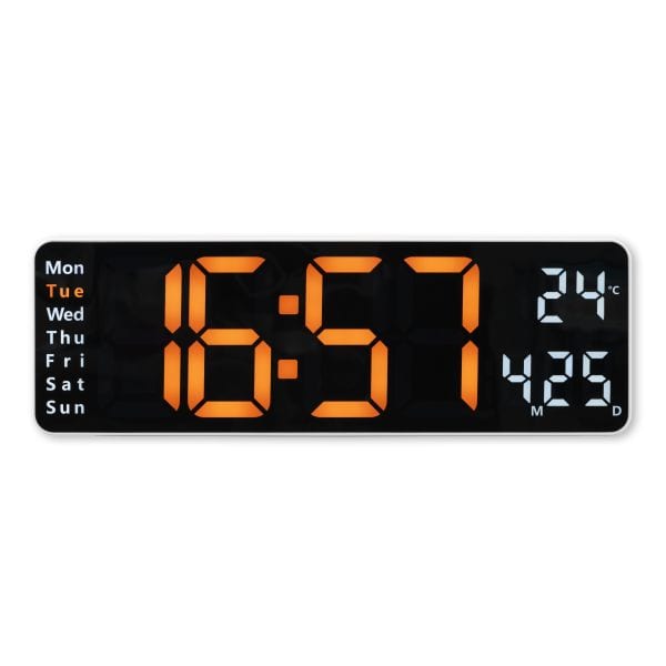 HAMA - Tisch-/Wanduhr Digital Thermometer Alarm FB 1xCR2025 ws-sw