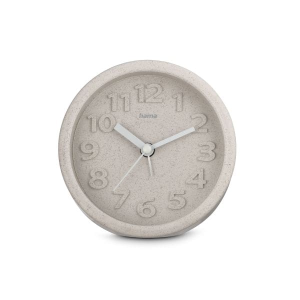 HAMA - Wecker Analog ohne Ticken DM:12cm 1Weckz. 1xAA beige
