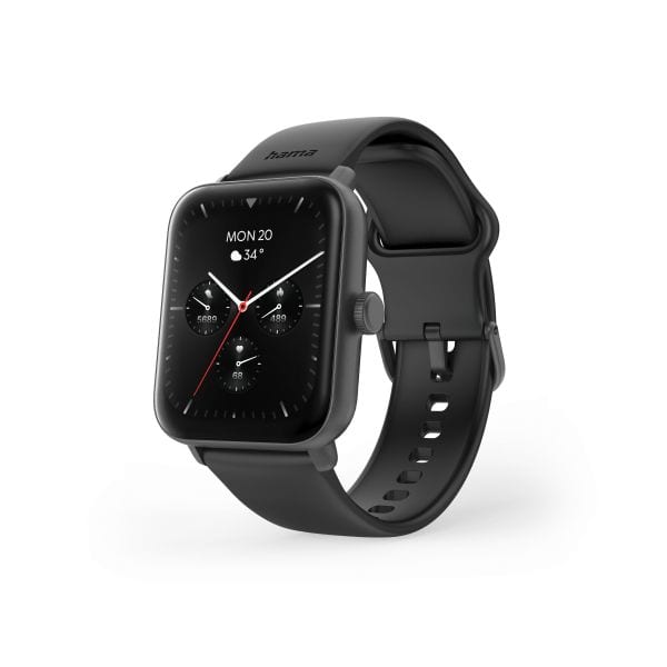 HAMA - Smartwatch 16.4-20.4cm 1.65'' HF GPS BT Tel.Funkt. IP68 sw