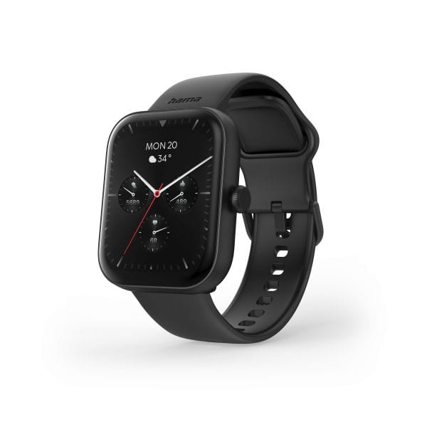 HAMA - Smartwatch 16.2-20.4cm 1.65'' HF BT Tel. Schlafanal. IP68 sw