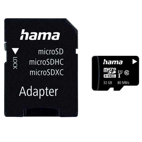HAMA - microSDHC 32GB Class 10 UHS-I 80MB/s + Adapter/Mobile