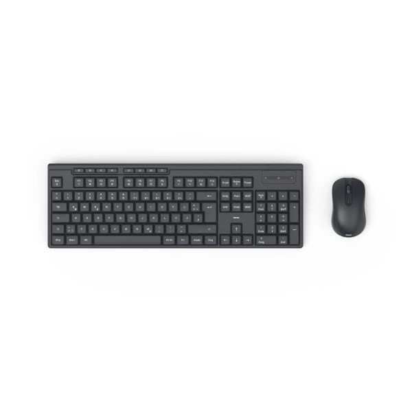 HAMA - Funk-Tastatur-/Maus-Set QWERTZ 10mReichw. 105Tasten 2xAA sw