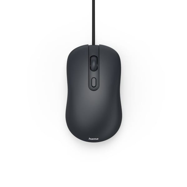HAMA - USB-Maus CM-200, 4 Tasten,ohne Klickgeräusch,Kabel,Schwarz