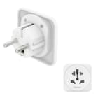 HAMA - Reiseadapter Typ E und F, 3-polig, universal, Welt nach Europa, Weiß