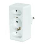 HAMA - Steckdosenadapter 3-fach, 1x Schutzkontakt, 2x Euro, Weiß