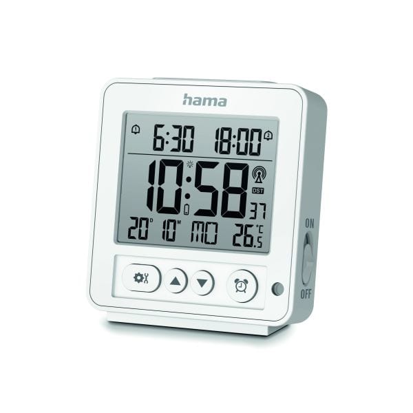 HAMA - Digitaler Funkwecker ''Rhodos'', LCD, Weiß