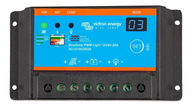 VICTRON ENERGY - Solarladeregler Victron BlueSolar PWM-Light 12/24V-20A