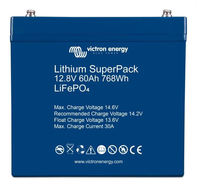 VICTRON ENERGY - Batterie Victron Lithium SuperPack 12,8V/60Ah (M6)