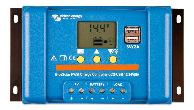 VICTRON ENERGY - Solarladeregler Victron BlueSolar PWM-LCD&USB 12/24V-5A