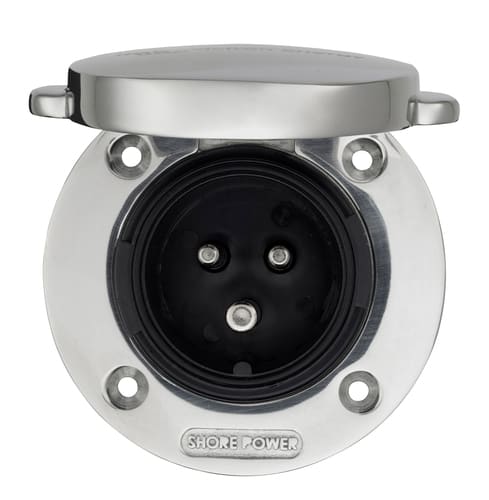 VICTRON ENERGY - Bordanschluß Victron 32A stainless steel mit Deckel