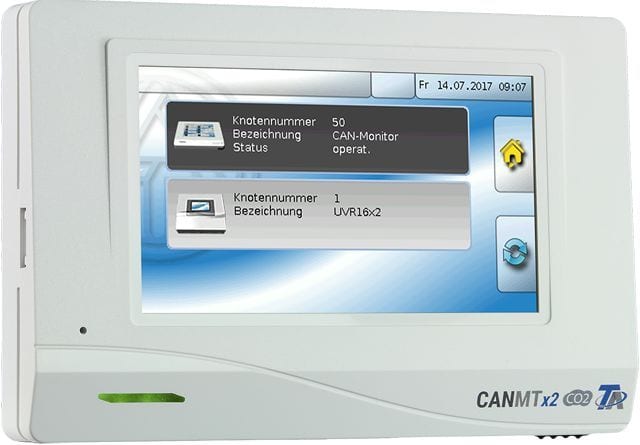 TECHNISCHE ALTERNATIVE - CAN-Monitor x2 mit CO2-Sensor, weißes Gehäuse