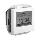 ALRE - Funk-Raumtemperatursensor mit Uhr UP Abdeckung 55x55mm reinweiß matt