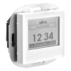 ALRE - Raumtemperaturregler mit Uhr Heizen/Kühlen UP 230VAC Abdeckung 55x55mm reinweiß glänzend