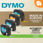 DYMO - DYMO Original Schriftband für LetraTag, Plastik, schwarz auf gelb