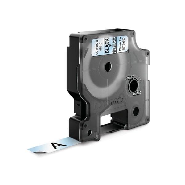 DYMO - DYMO D1-Schriftband, 12 mm x 7 m, schwarz auf transparent