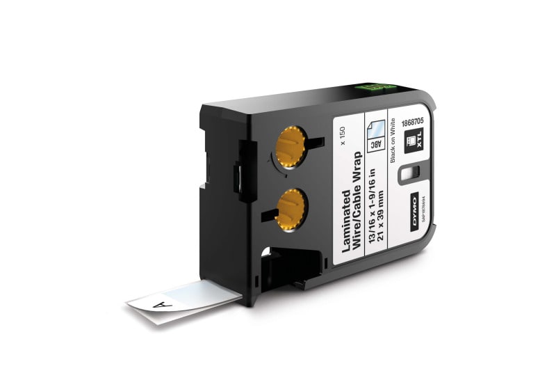 DYMO - DYMO XTL Etikett, Vinyl, Lam.,150 St.auf Band 21x39mm, sw/ws