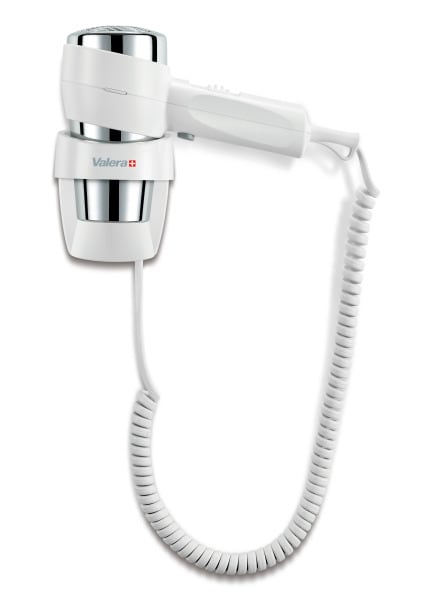VALERA HOSPITALITY - Haarfön mit Wandhalterung 1200W ein/aus Druckschalter weiß