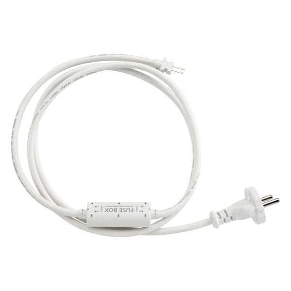 SG LEUCHTEN - Stripline 230V Outdoor Weiss Sicherung mit 1,5m Kabel/Stecker und 2x Ende