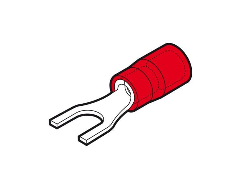 CEMBRE - RP-U10 Gabelkabelschuh isol.PC 0,25-1,5qmm M10 rot