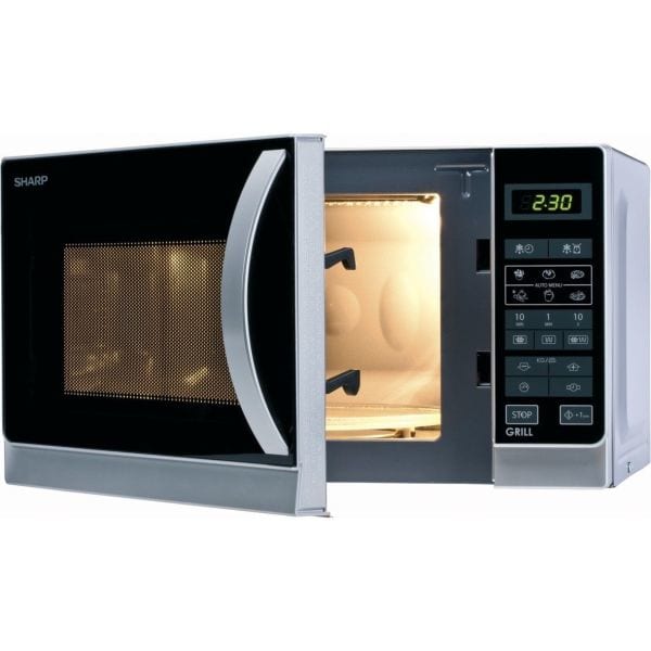 SHARP - Mikrowelle m.Grill,800/1000W,20L,8St.,silbermet.