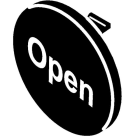 STAHL - Tastenschild 8602/3 schwarz OPEN