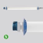 SONLUX - Schutzrohrleuchte, 230V, IP54, SKL I, 3 LED-Panel, 5m Zuleitung inkl. Netzstecker, 1 Steckdose, Notlichtfunktion
