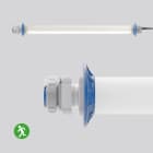 SONLUX - Schutzrohrleuchte Notlicht, 24 W, 3400 lm, 850, grau, Schutzrohrleuchten, D 120 L 1030, EB, 2 h, Not-900 lm, Projektlösung