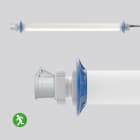 SONLUX - Schutzrohrleuchte, 42VAC, IP44, 3 LED-Panel, 5m Zuleitung inkl. CEE Stecker, 1 CEE Steckdose, Notlichtfunktion