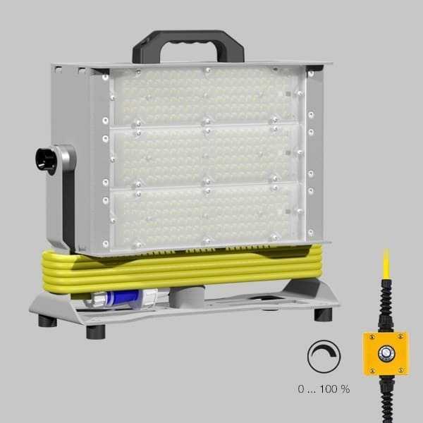 SONLUX - THORIX II Flex, 3 LED-Module, Abstrahlwinkel 90°, 230V, IP66, incl. Stativanbindung und 10m ZL H07BQ-F incl. Stecker IP68,