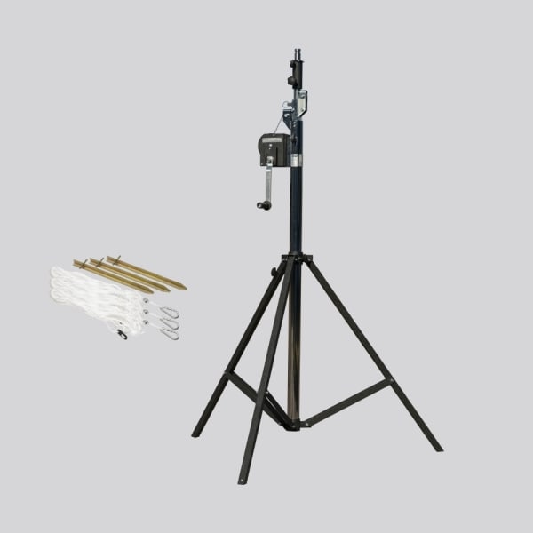 SONLUX - Kurbel-Stativ LightmaXX, ausschiebbar bis 4,13m, mit automatischem Sicherheitsschloss, selbstbremsender Kupplung und klappbarer Kurbel,