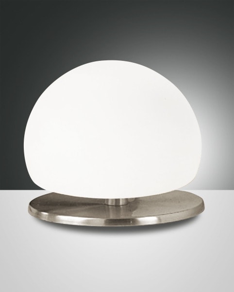 FABAS LUCE - Morgana Tischleuchte, Nickel sat., weiß, LED 3W,3000K,210lm