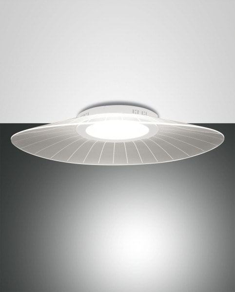 FABAS LUCE - Deckenleuchte Metall weiß, beleuchteter Schirm Methacrylat