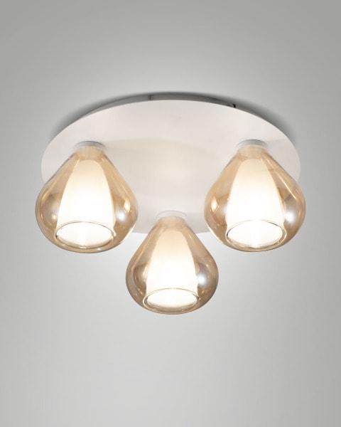 FABAS LUCE - LILA Deckenenleuchte amber, 3flammig