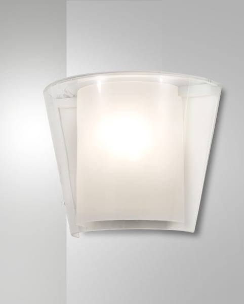 FABAS LUCE - Viki, Wandleuchte, transpa, Glas und Acryl Innenschirm