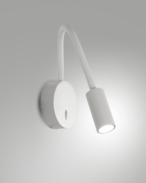 FABAS LUCE - FLUX Wandleuchte weiß, Schwanenhals und Schalter