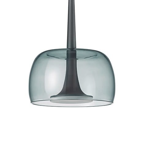 HELESTRA - ADD-IT FLUTE Pendelleuchte mattschwarz mit Glas grau