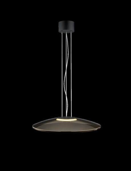 HELESTRA - PINA  Pendelleuchte mattschwarz/ Glas bronze