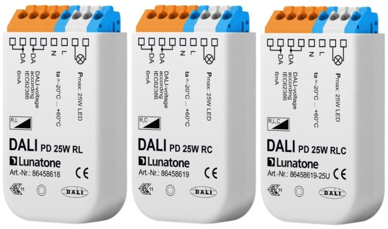 LUNATONE - DALI Phasendimmer 3-25W (ohmsche Last) ab/anschnitt R,L,C