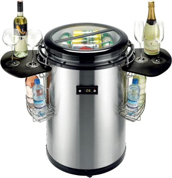 NABO - Party-Kühlschrank 50L LED-Disp. Ablagetische Hängekorb F ed