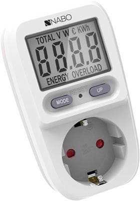 NABO - Stromverbrauchs-Zähler LCD-Displ. Kindersicherung weiß