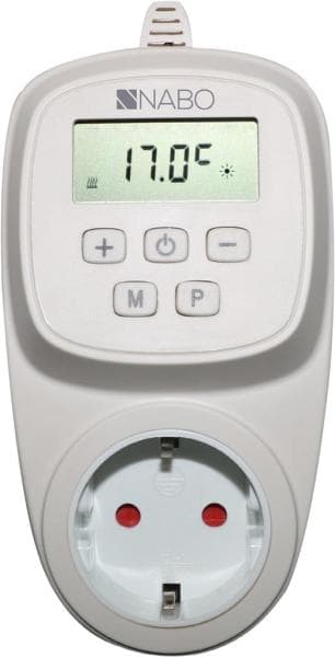 NABO - Plugin-Thermostat progr. LCD-Displ. +5-35G 5Tasten 7T.Prog.