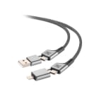 NABO - Ladekabel 4 Stecker 1xUSB-A/2xUSB-C und 1xLightning 1m