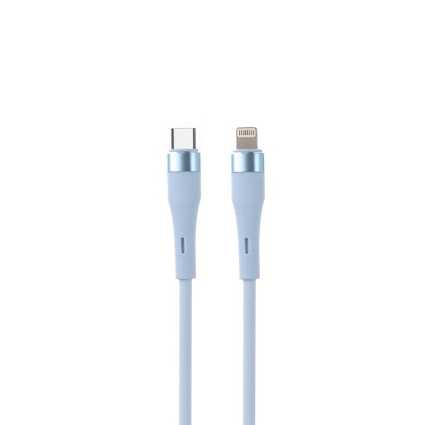 NABO - Schnellladekabel 2.0 USBC/Lightning 9V 3A 27W 480MBit/s Silk touch 1m bl