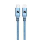 NABO - Schnellladekabel 2.0 USBC/USBC 100W 480MBit/s Silikon Mesh 1m hellblau