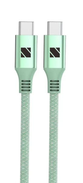 NABO - Schnellladekabel 2. 0 USBC/USBC 60W 480MBit/s Silikon Mesh 1m grün