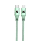 NABO - Schnellladekabel 2. 0 USBC/USBC 60W 480MBit/s Silikon Mesh 1m grün