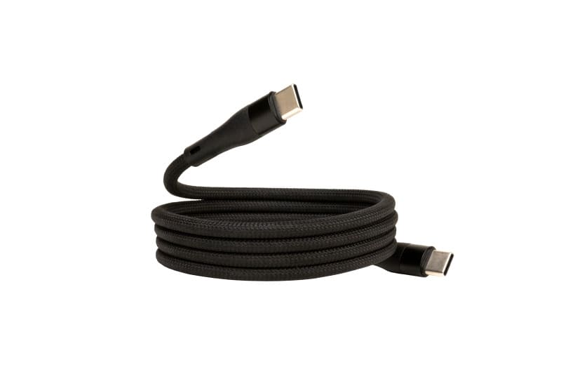 NABO - Schnellladekabel 2. 0 USBC/USBC 60W 480MBit/s Mesh magnetisch 1m sw