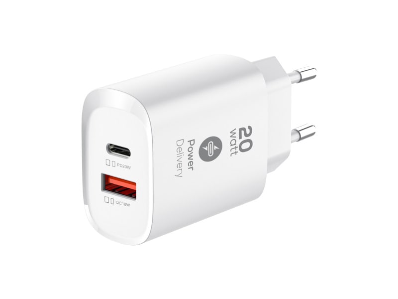 NABO - USB Dual Quick Charger USBC/USBA max.20W ohne Kabel ws